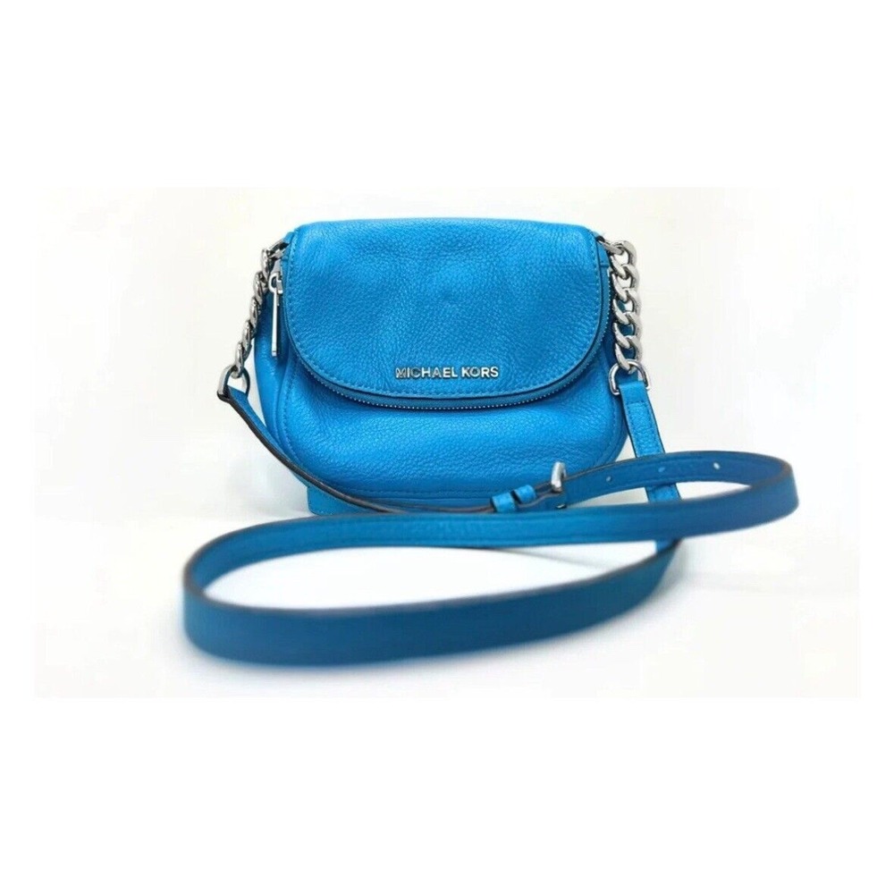 Michael Kors Crossbody Leather Flap Chain Strap Designer Summer Blue  Y2K 17-05